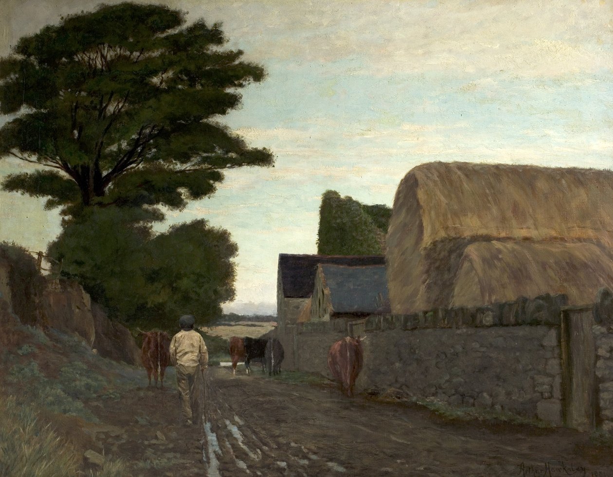 Kører op til mælk, 1881 af Arthur Hawksley