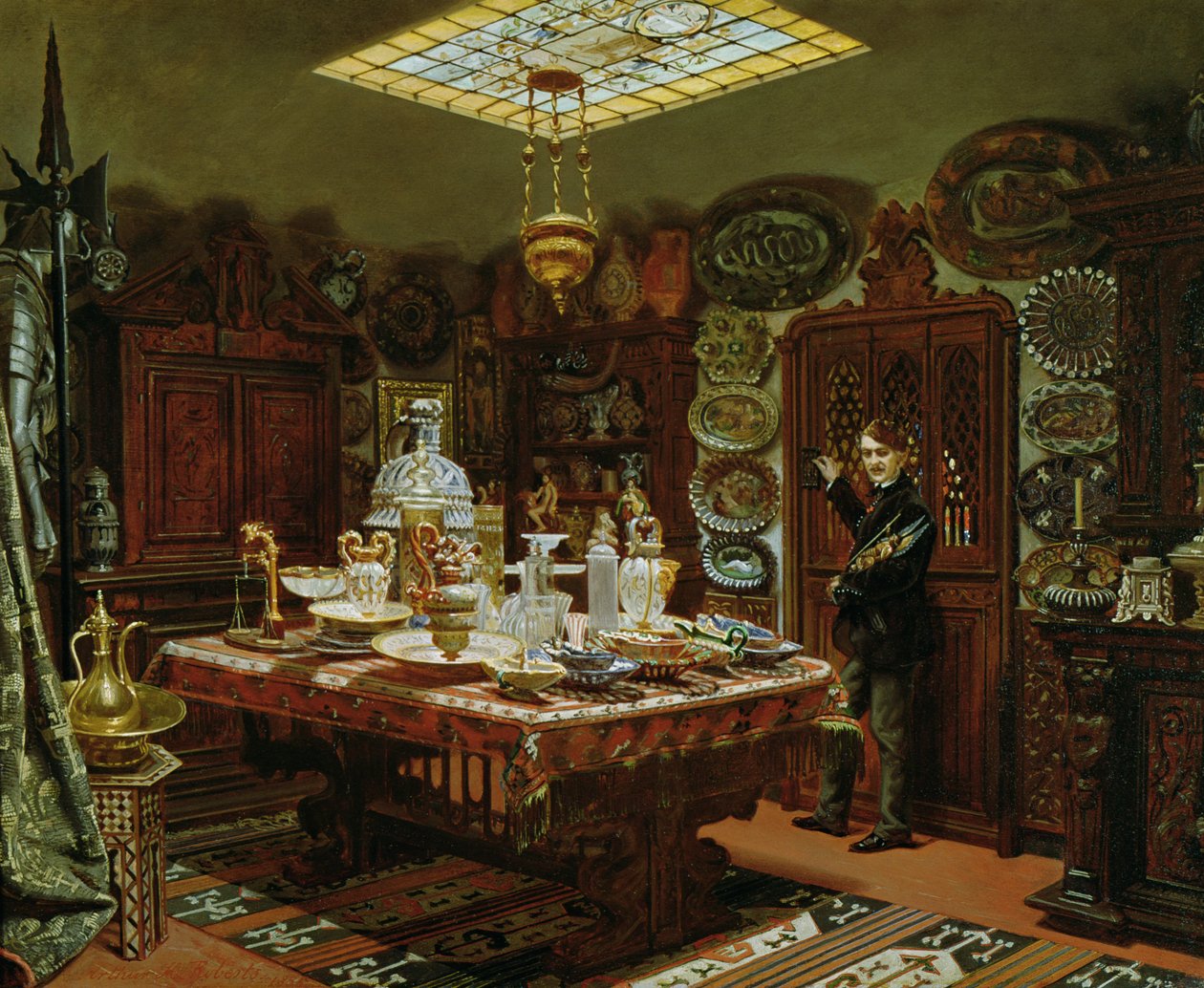 Interiør af Monsieur Sauvageots samlingsrum, 1856 af Arthur Henri Roberts
