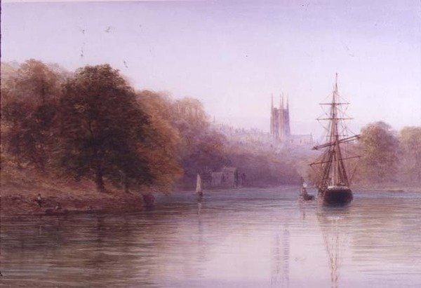 On the Dart (akvarel) af Arthur Henry Enock