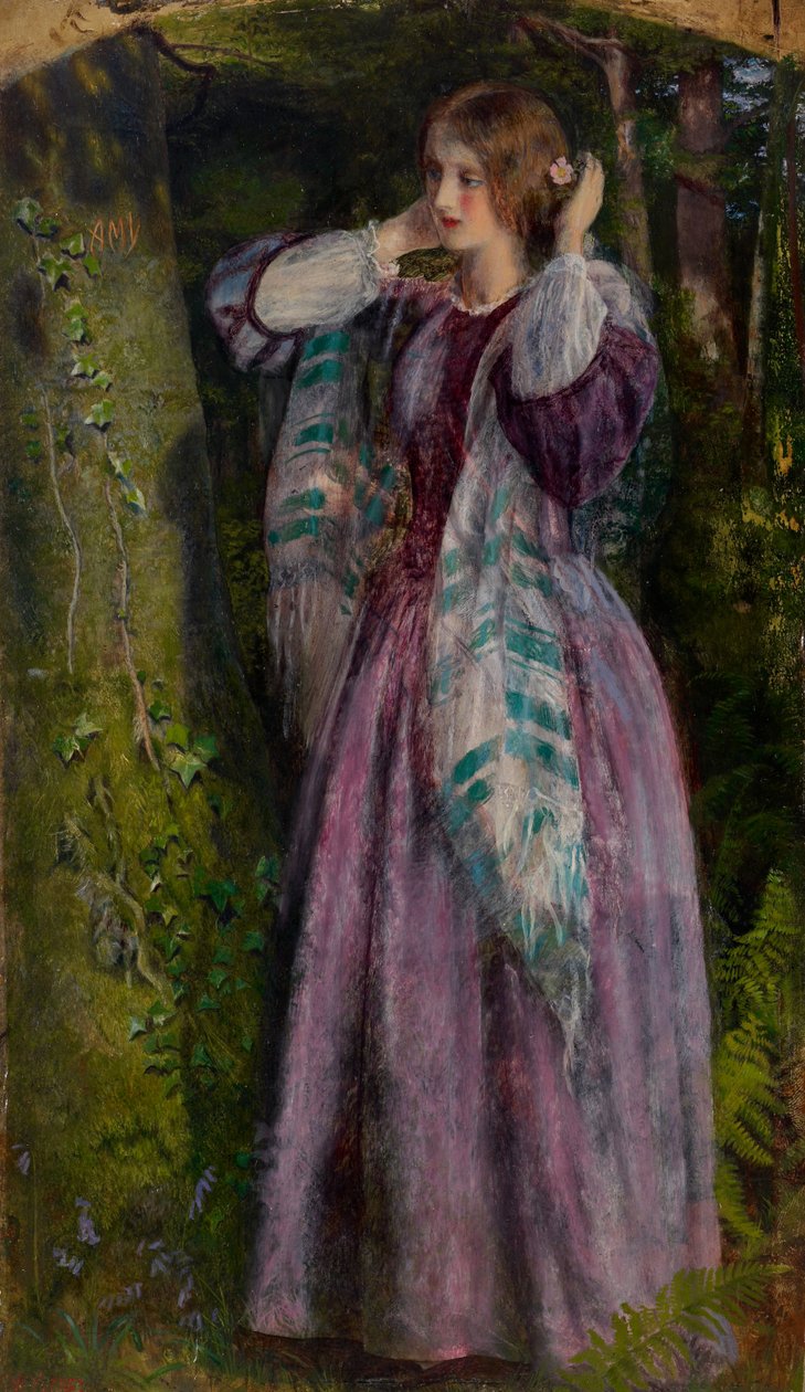 Amy, studie til "The Long Engagement", 1859 af Arthur Hughes