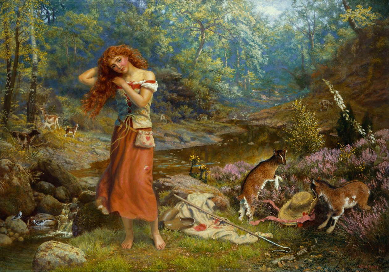 Audreys toilet, 1897 af Arthur Hughes