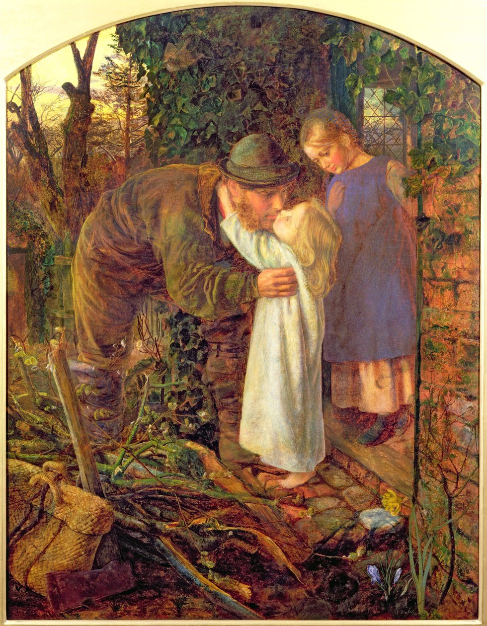 Hjem fra arbejde, 1861 af Arthur Hughes