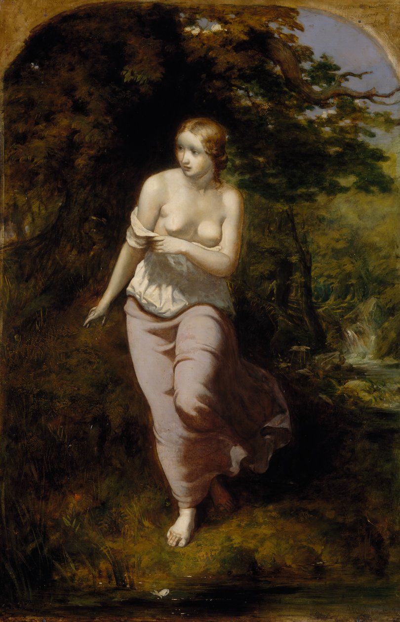 Musidora badning, 1849. af Arthur Hughes