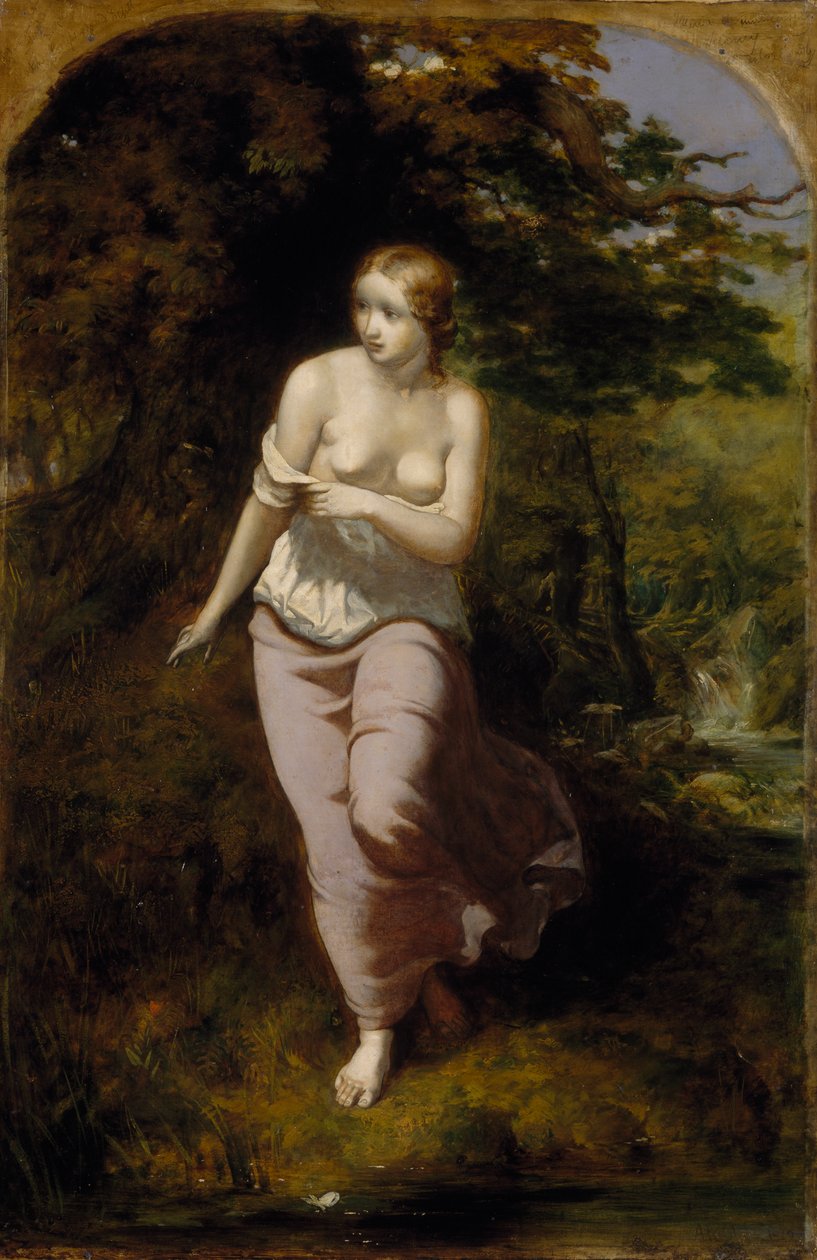 Musidora badning, 1849 af Arthur Hughes
