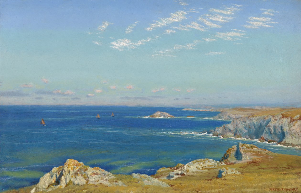 Newquay Headland, Cornwall af Arthur Hughes