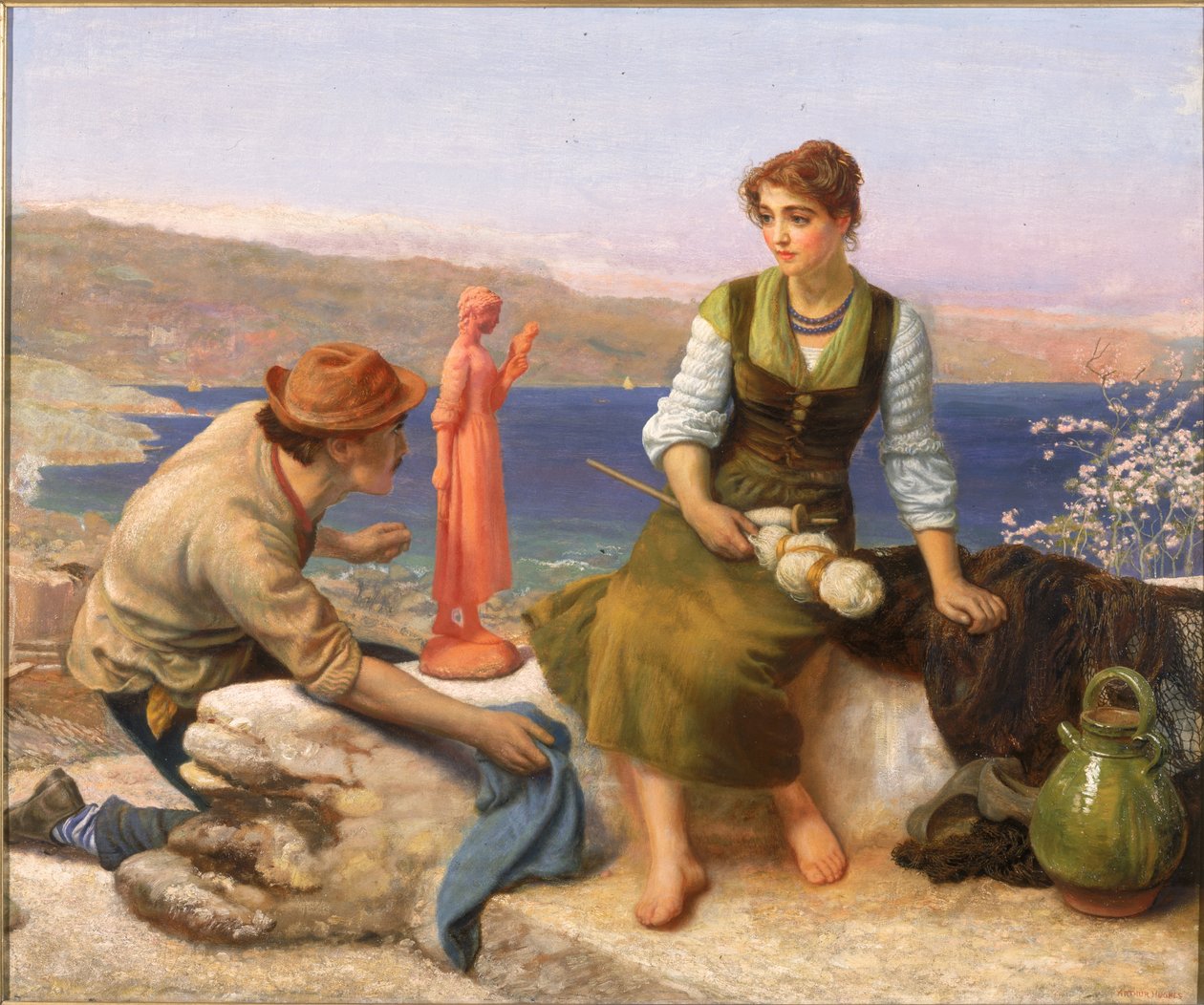Pottemagerens frieri, c.1886 af Arthur Hughes