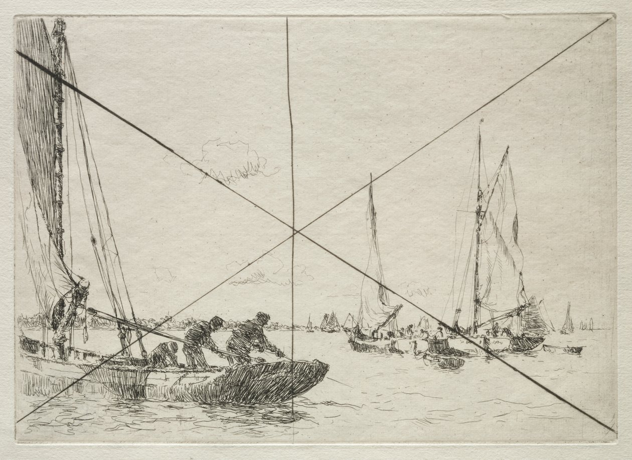 Østersuddybning, West Mersea af Arthur John Trevor Briscoe