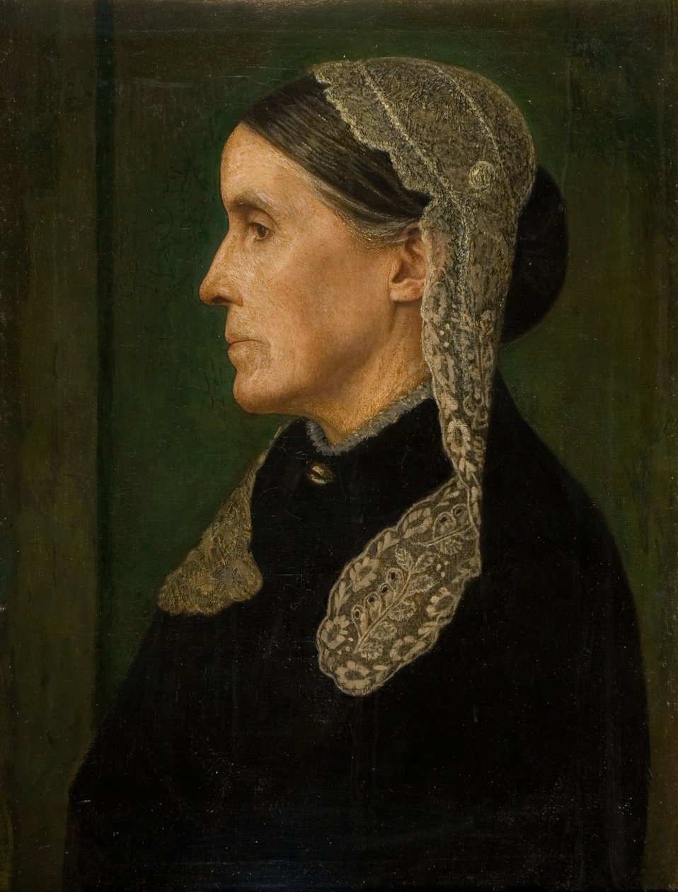 Portræt af fru Henry Gaskin kunstnerens mor, 1888. af Arthur Joseph Gaskin