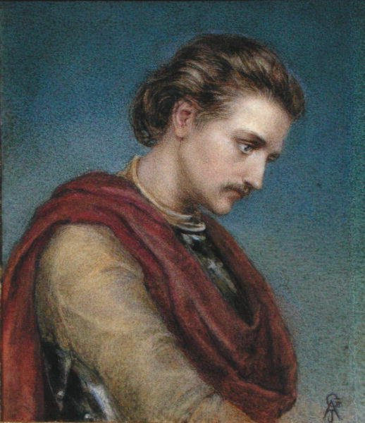 Sir Bedevere (akvarel på papir) af Arthur Joseph Gaskin