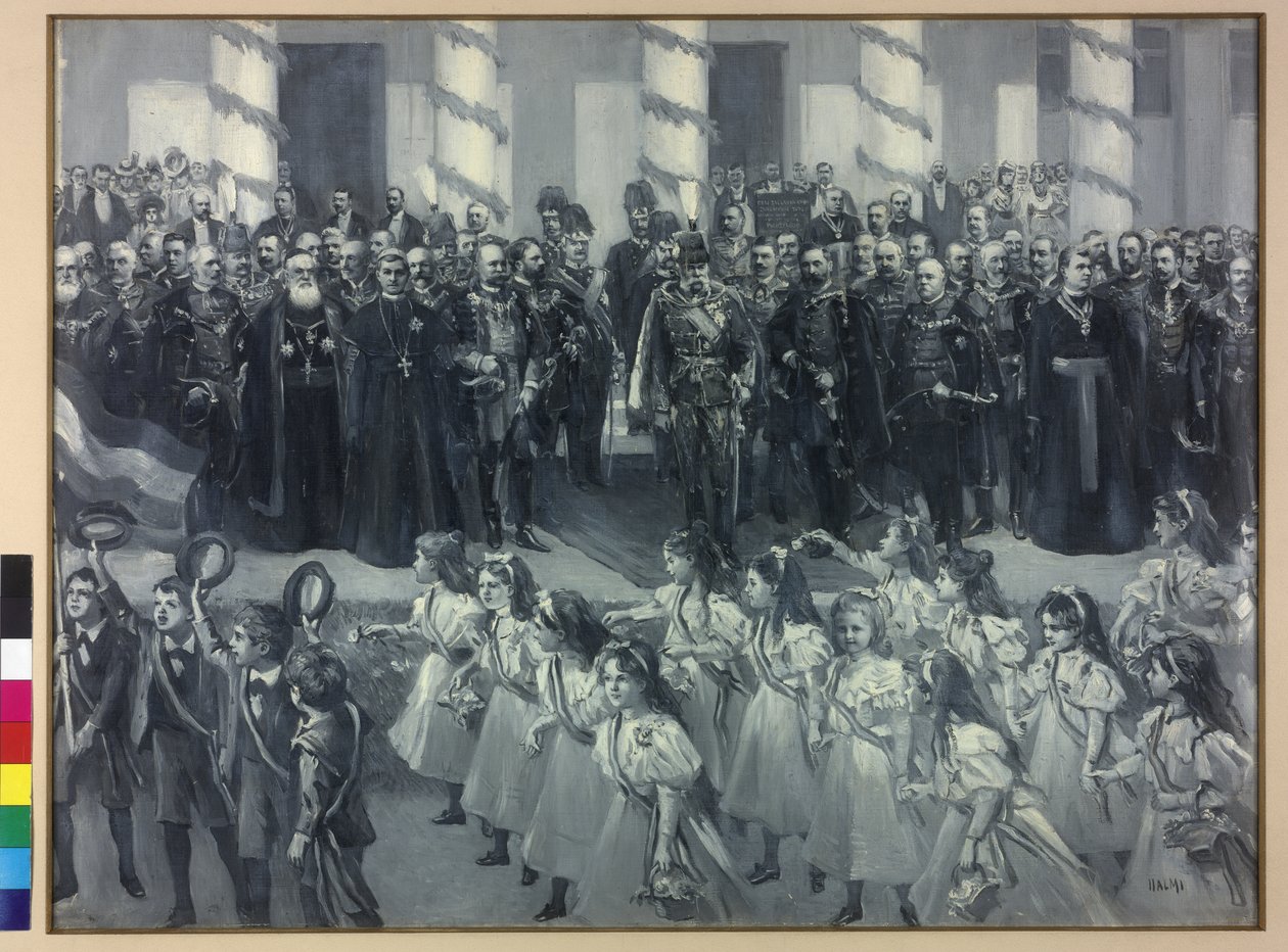 Hyldest til skolebørnene i Zagreb 1895 af Arthur Lajos Halmi