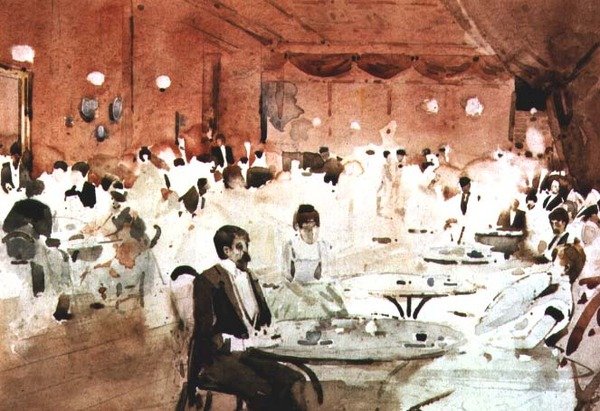 Gardenia Club med fru Melville i forgrunden af Arthur Melville