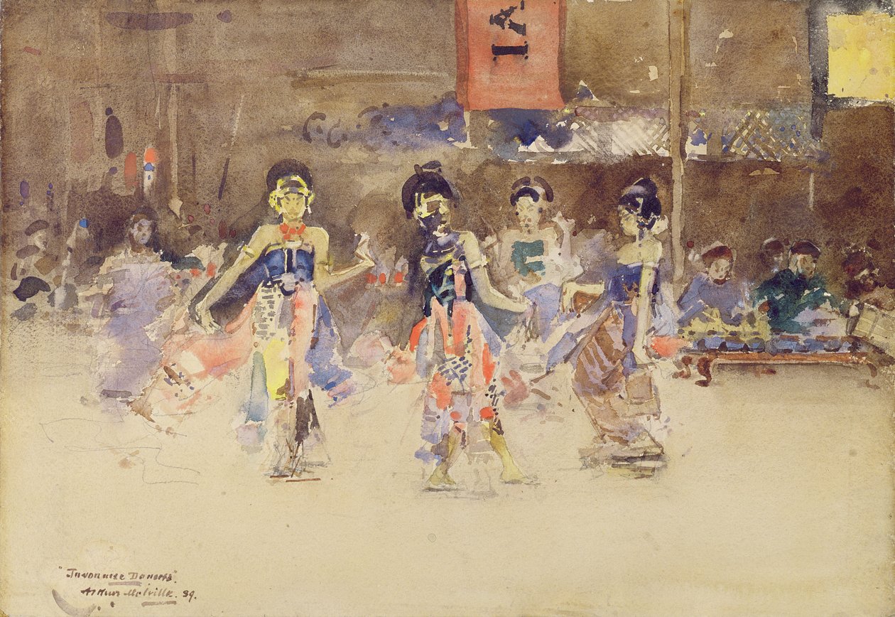 The Javanese Dancers, 1889 (wc på papir) af Arthur Melville