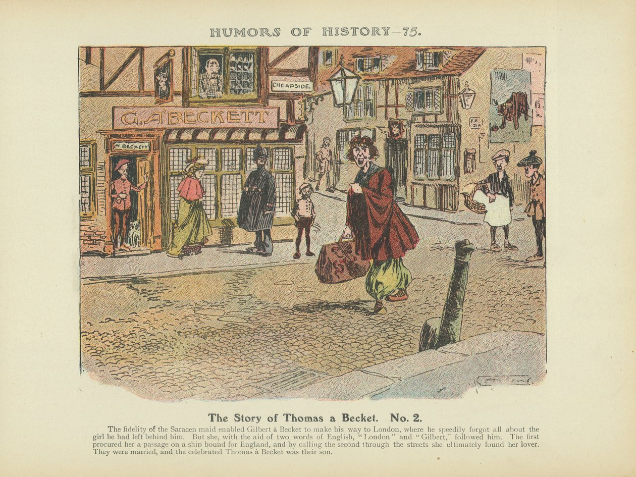 Historien om Thomas a Becket. No. 2 (farvelitografi) af Arthur Moreland