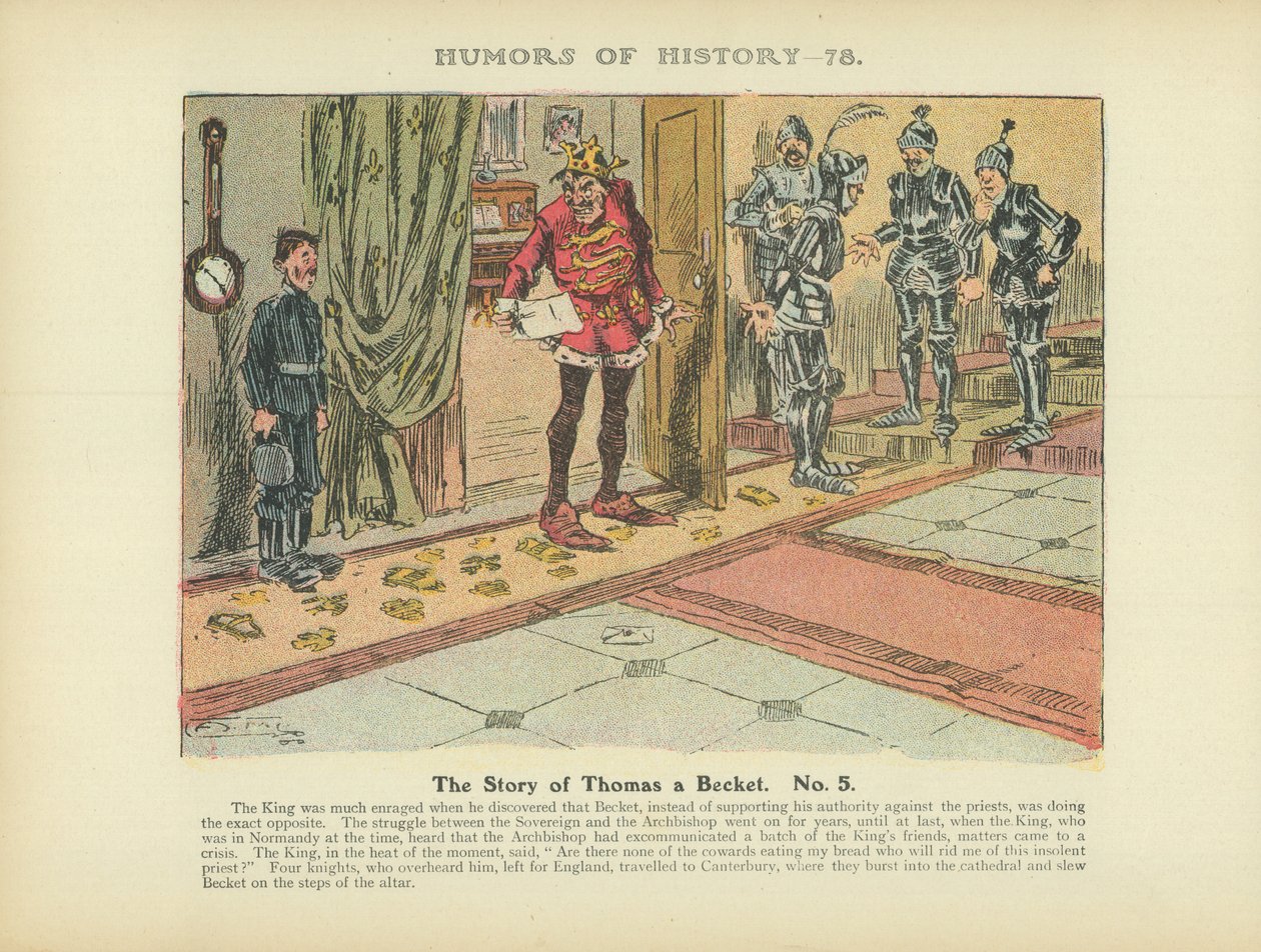 Historien om Thomas a Becket. Nr. 5 (farvelitografi) af Arthur Moreland