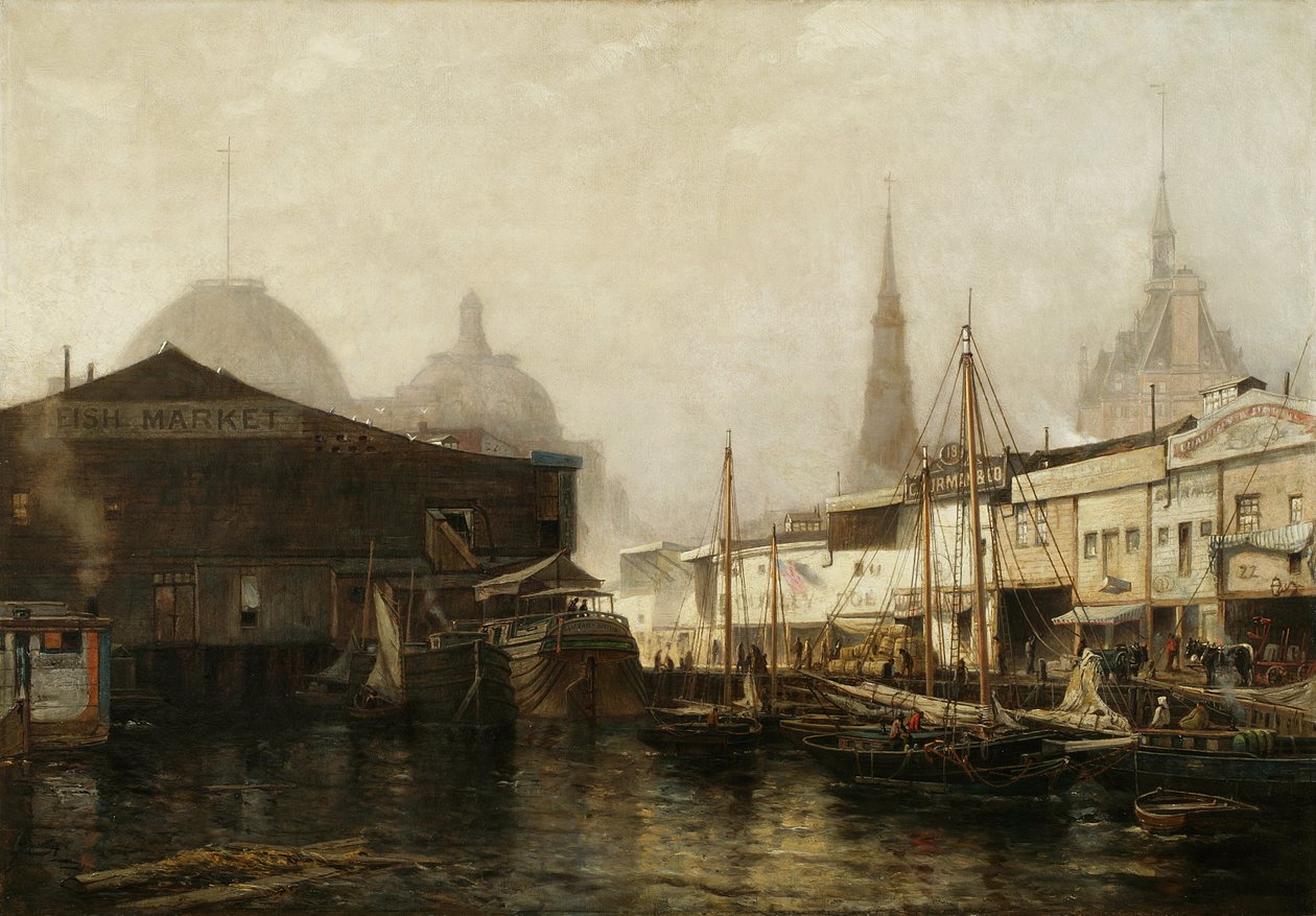 North River Pierhead, 1877 af Arthur Quartley