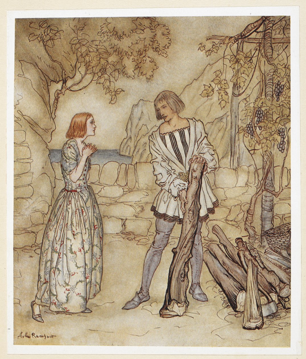 AKT III: Scene I, linje 15 Ak, nu, bed dig, arbejd ikke så hårdt. af Arthur Rackham