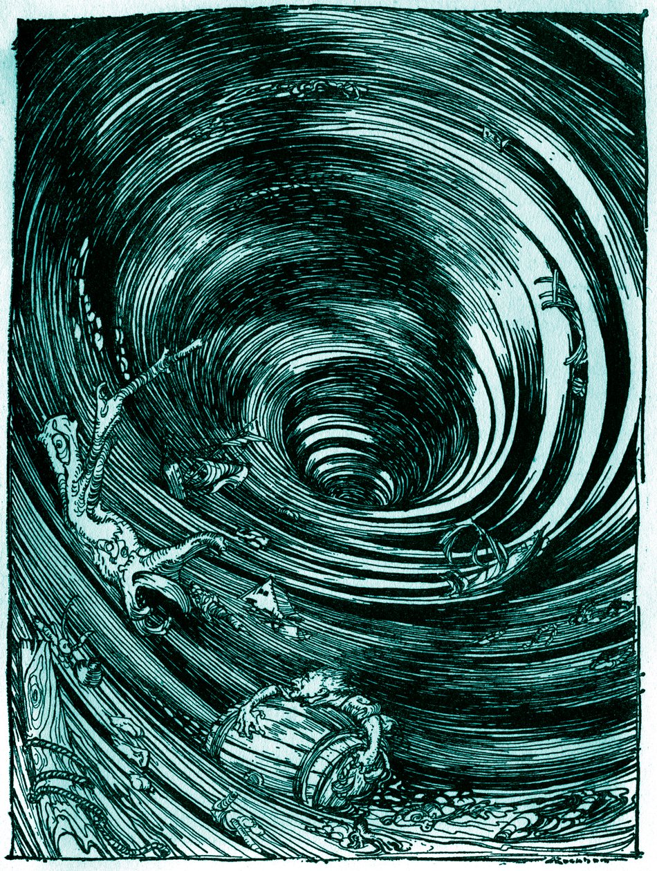 En nedstigning i malstrømmen af Edgar Allan Poe af Arthur Rackham