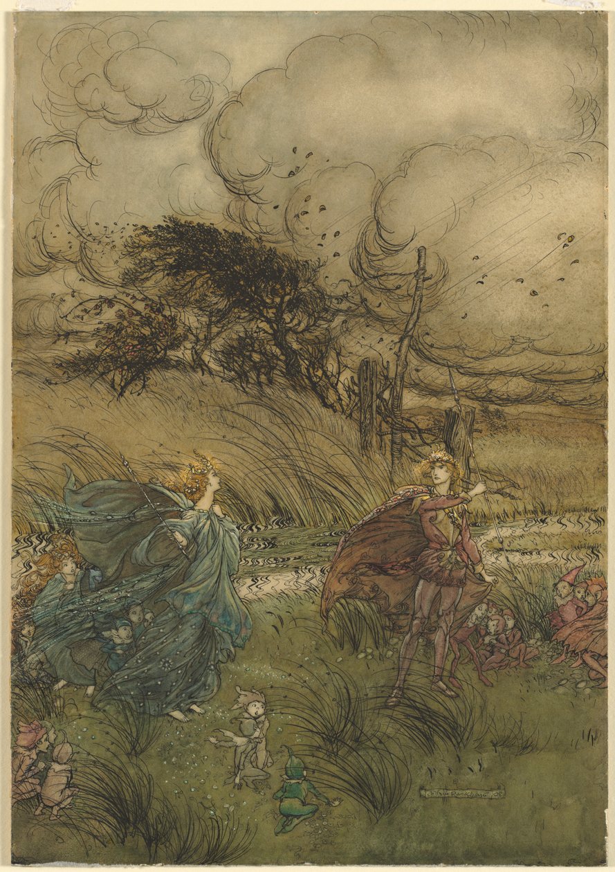 "Og nu mødes de aldrig i lund eller grønt," fra 2. akt, scene 1 af A Midsummer Night