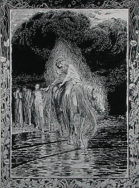 Krydser floden af Arthur Rackham