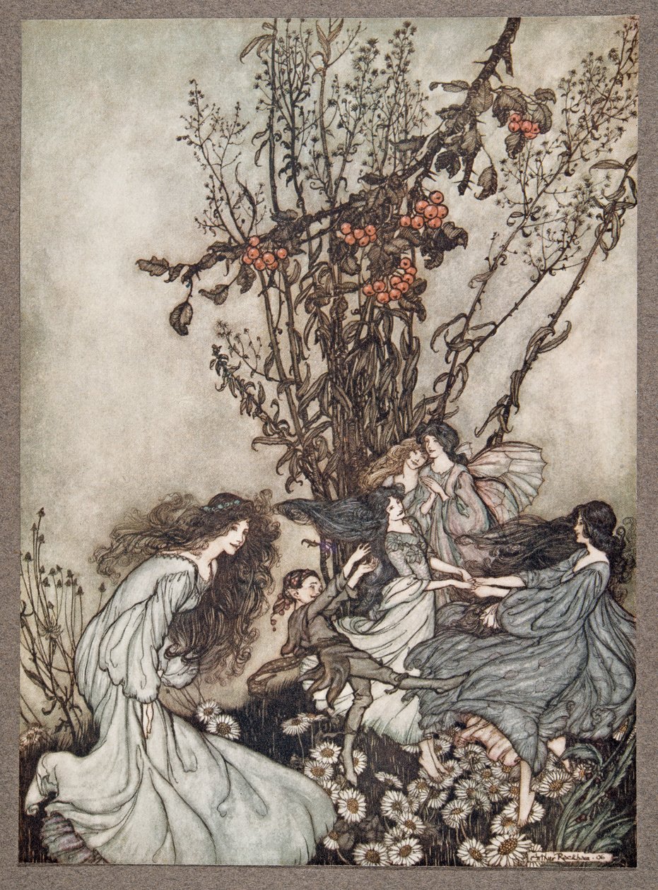 Fairies never say We feel happy, what they say is We fall dancey, fra Peter Pan i Kensington Gardens af J M Barrie (1860 - 1937), pub. 1906 af Arthur Rackham