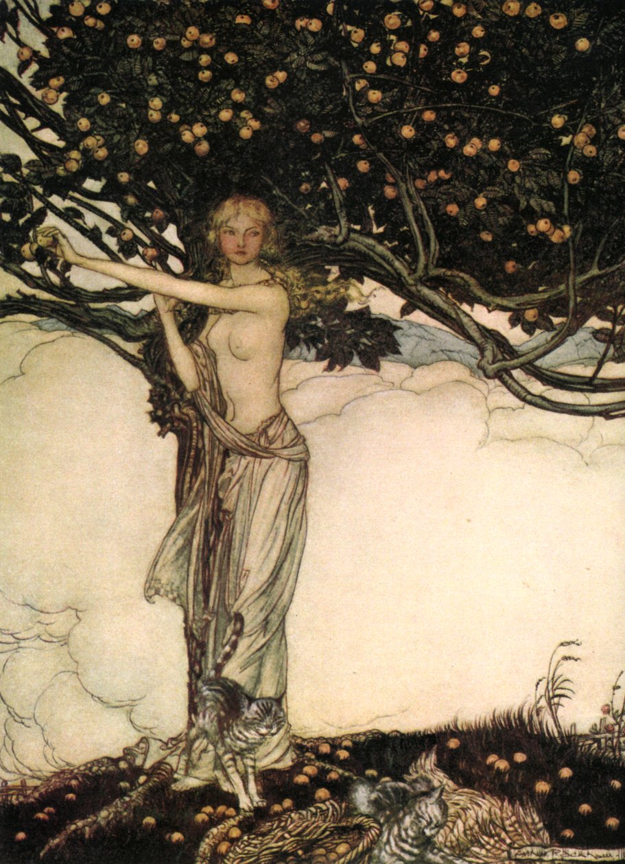 Freia, den smukke, c1910. af Arthur Rackham