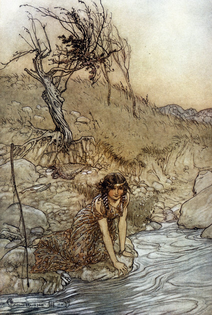 Hermia: Illustration af Arthur RACKHAM (1867-1939) til Drømmen om en sommernat af William SHAKESPEARE af Arthur Rackham