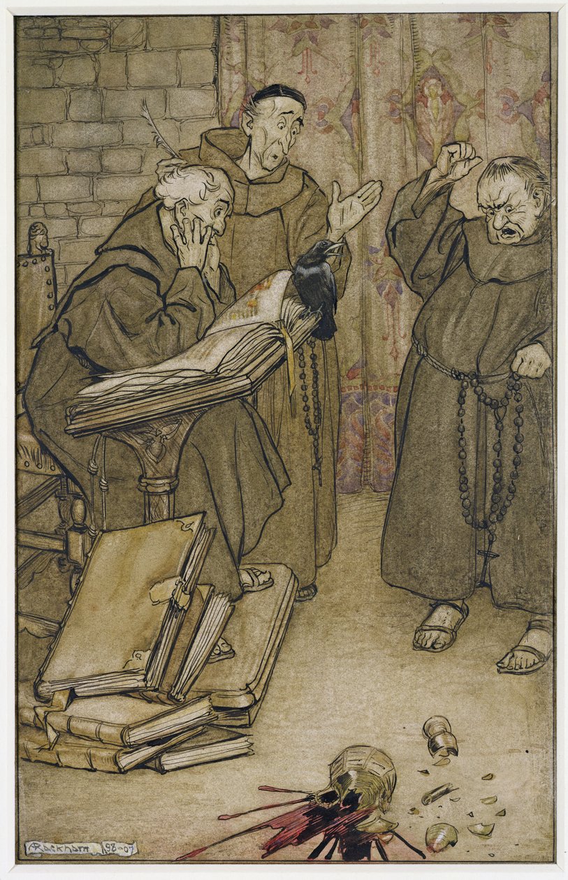 Hvis nogen løj, eller hvis nogen bandede (pen & blæk og wc på papir) af Arthur Rackham