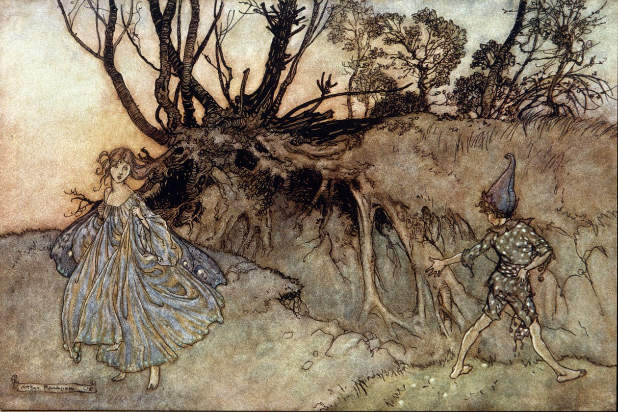 Illustration af Arthur RACKHAM (1867-1939) til Drømmen om en sommernat af William SHAKESPEARE af Arthur Rackham