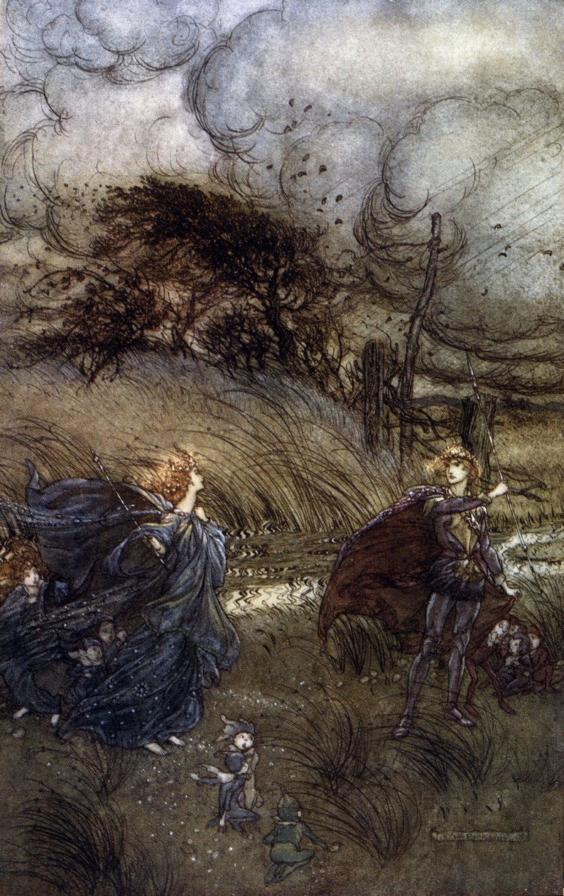 Illustration af Arthur RACKHAM (1867-1939) til Drømmen om en sommernat af William SHAKESPEARE af Arthur Rackham