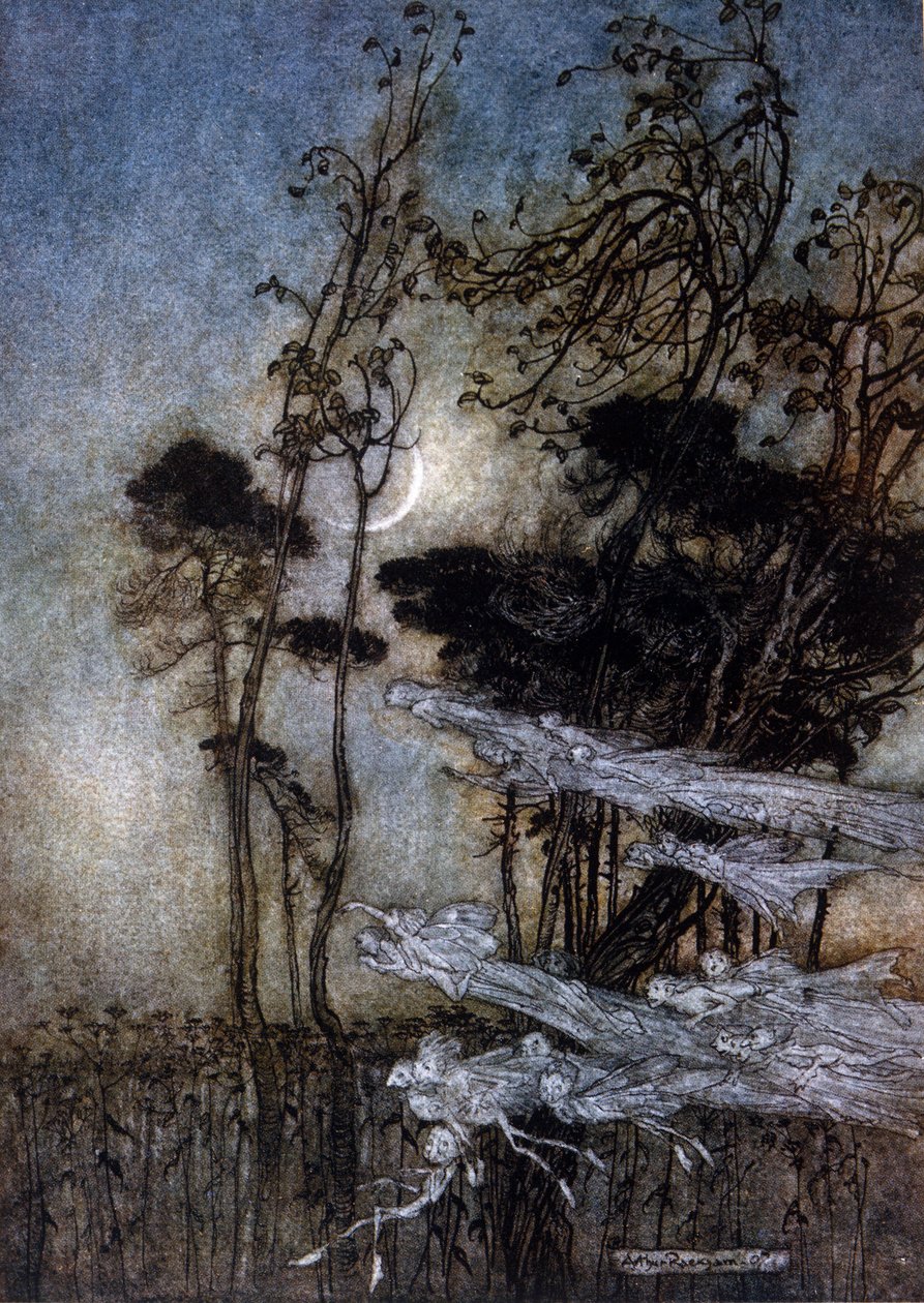 Illustration af Arthur RACKHAM (1867-1939) til Drømmen om en sommernat af William SHAKESPEARE af Arthur Rackham