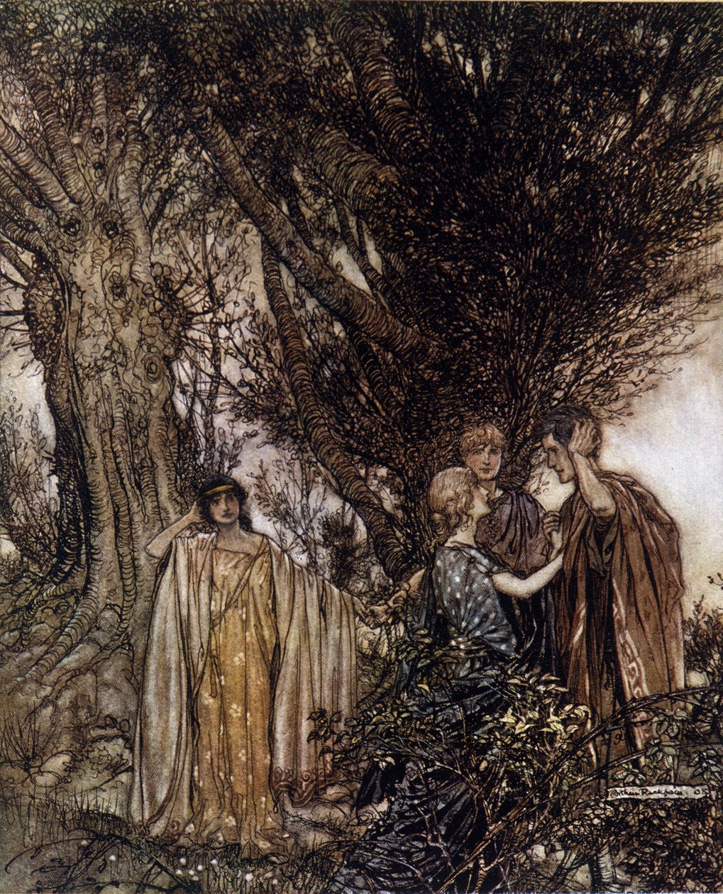 Illustration af Arthur RACKHAM (1867-1939) til Drømmen om en sommernat af William SHAKESPEARE af Arthur Rackham