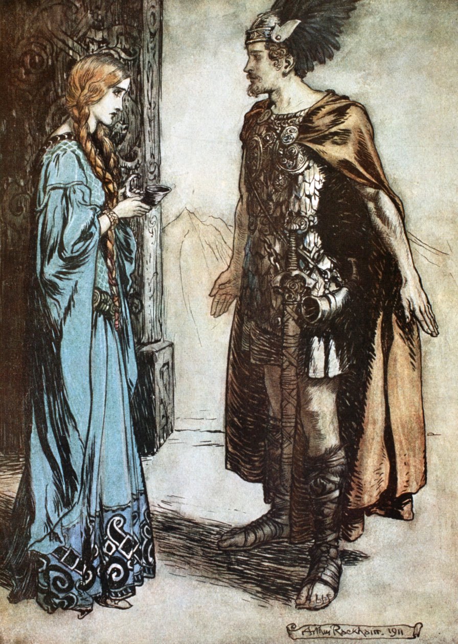 Illustration fra Siegfried and the Twilight of the Gods, 1924. af Arthur Rackham