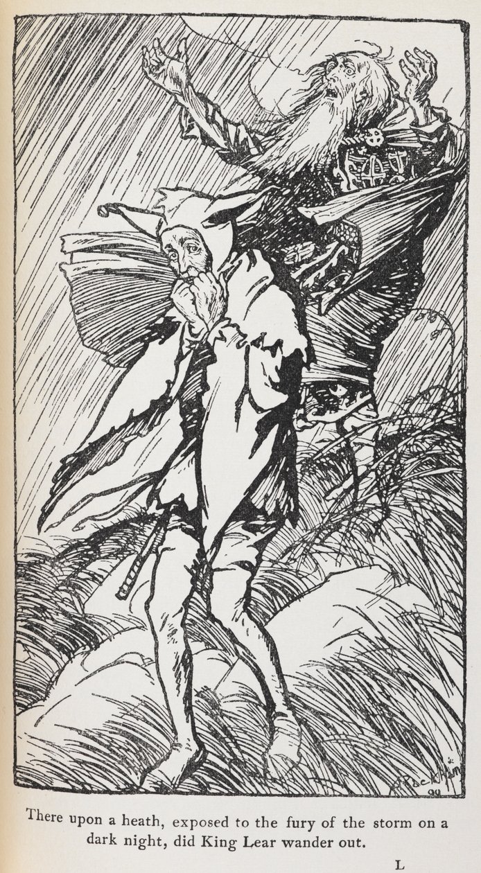 Illustration af Kong Lear. af Arthur Rackham