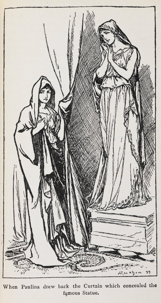 Illustration af Paulina fra Vinterens fortælling af Arthur Rackham