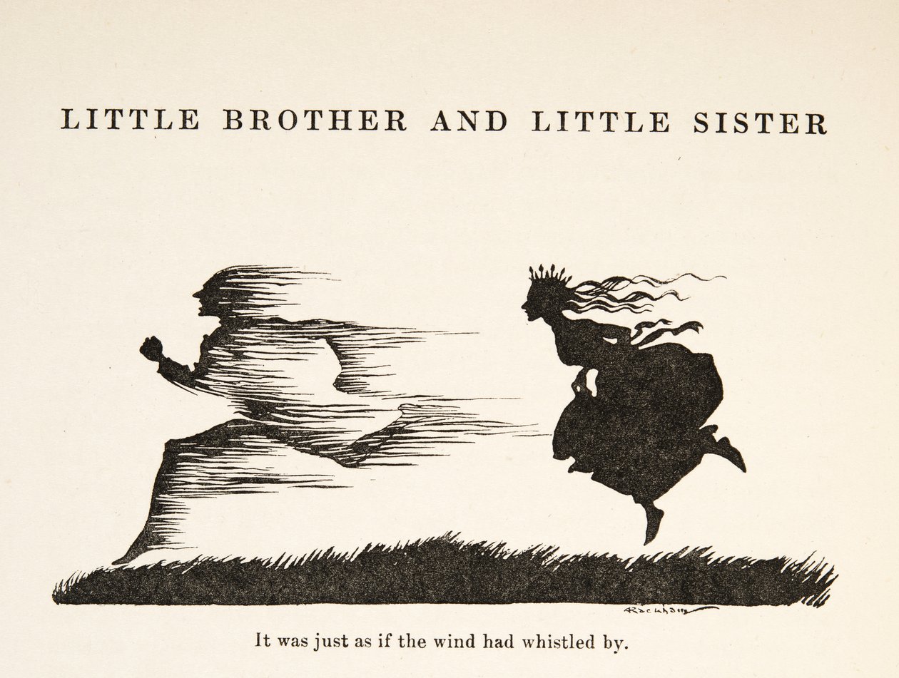 Det var lige som om vinden havde fløjtet forbi, fra Lillebror & Lillesøster og andre fortællinger af brødrene Grimm, pub.1917 (litho) af Arthur Rackham