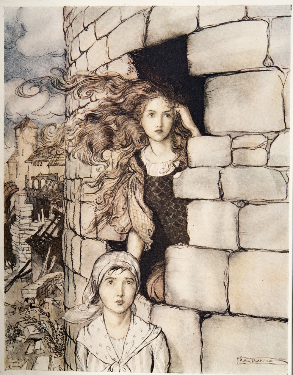 Maid Maleen, fra Little Brother & Little Sister and Other Tales by the Brothers Grimm, pub.1917 af Arthur Rackham