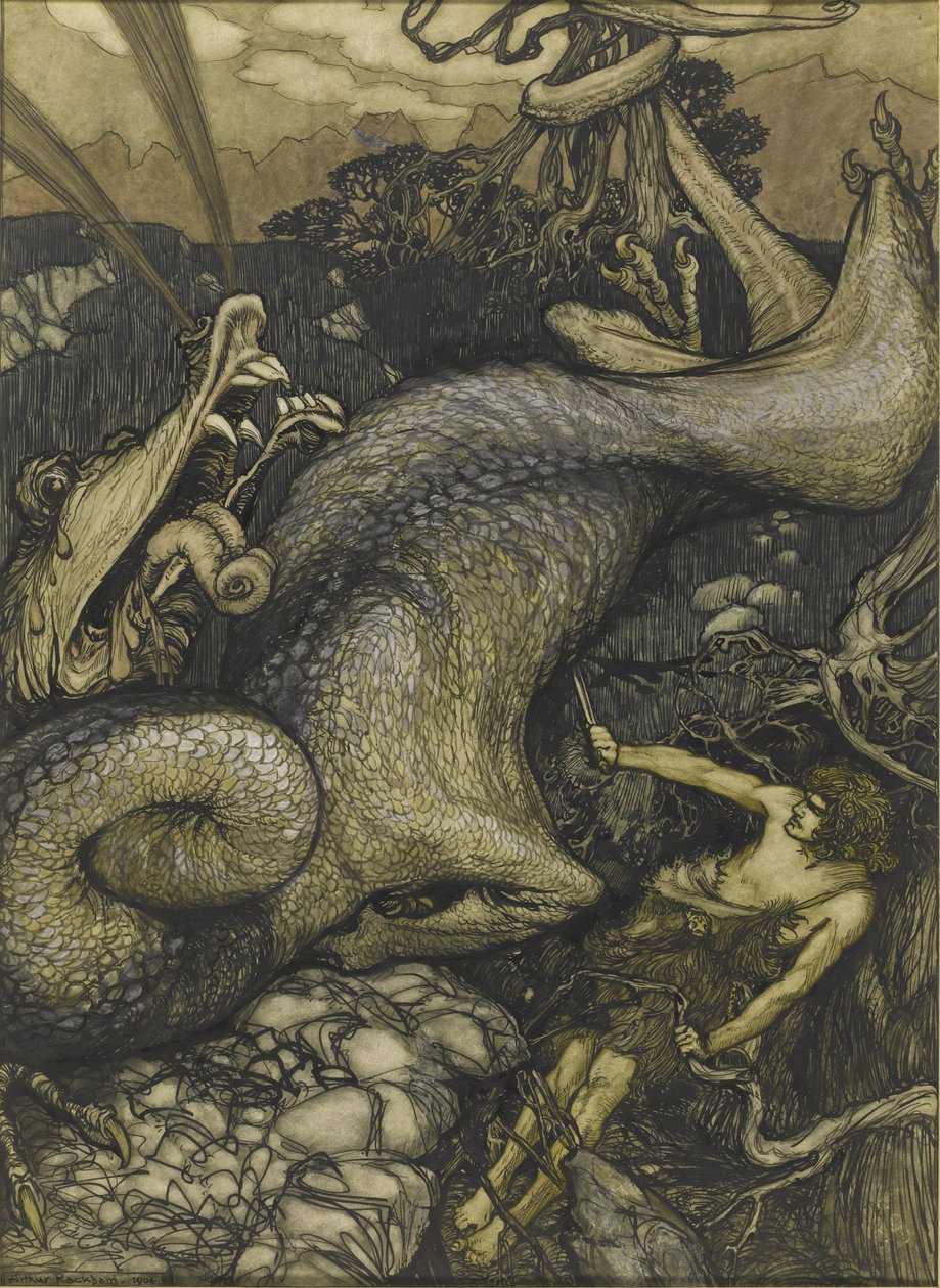 Sigurd Dragedræberen, 1901 af Arthur Rackham