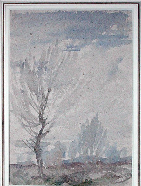 Studie af et træ (akvarel på papir) af Arthur Rackham