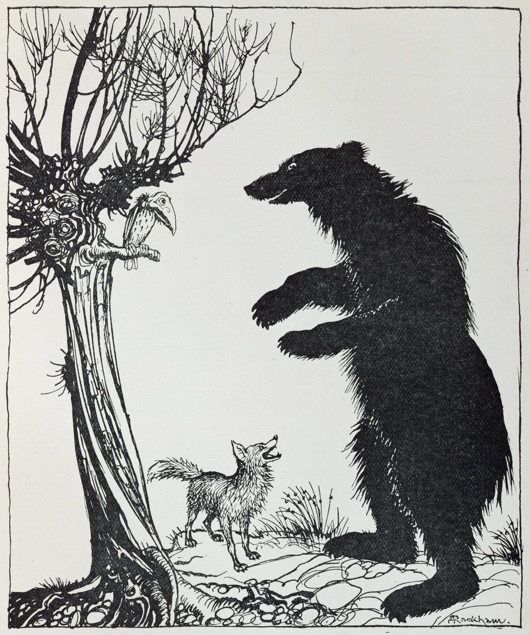 Bjørnen og ræven, illustration fra 
