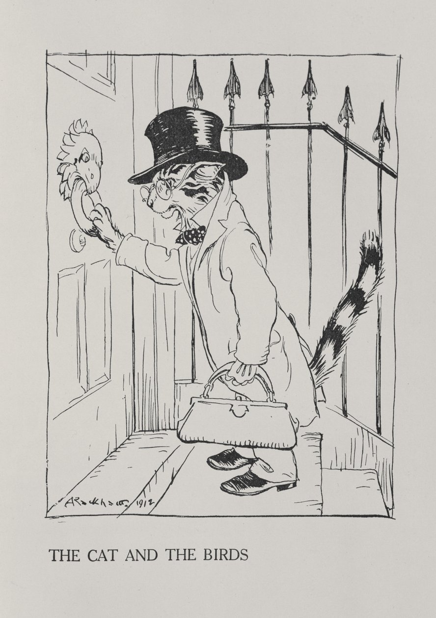 Katten og fuglene, illustration fra 