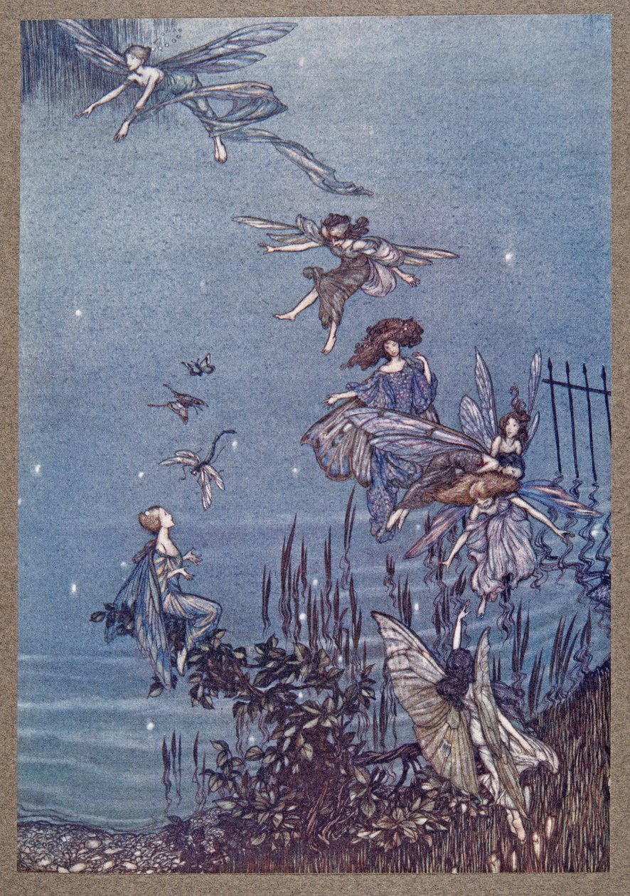 The Fairies of the Serpentine, fra Peter Pan i Kensington Gardens af J M Barrie (1860 - 1937), pub. 1906 af Arthur Rackham