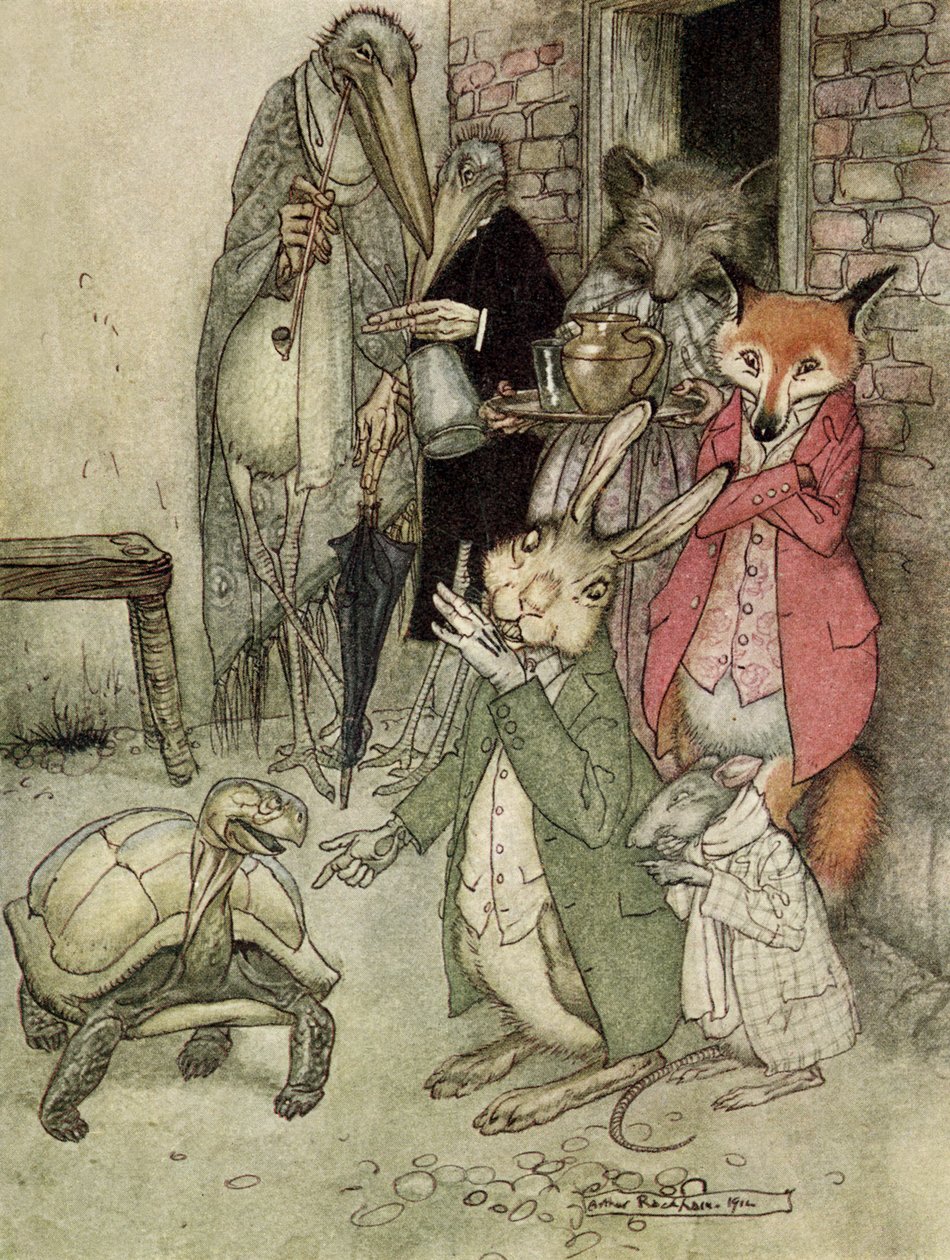 Haren og Skildpadden af Arthur Rackham