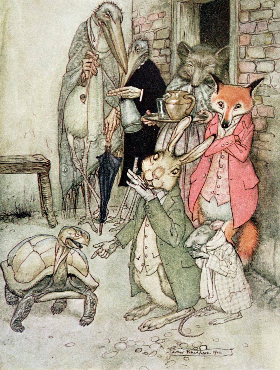The Hare and the Tortoise, illustration fra 