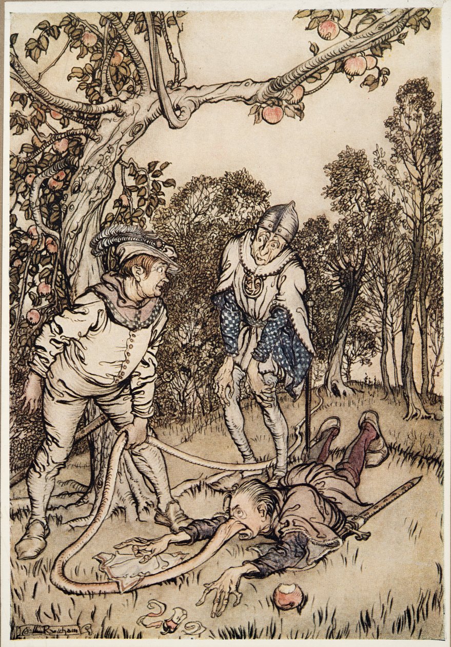 Næsetræet, fra Lillebror & Lillesøster og andre fortællinger af brødrene Grimm, pub.1917 af Arthur Rackham
