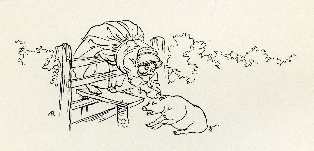 Den gamle kvinde og hendes gris af Arthur Rackham