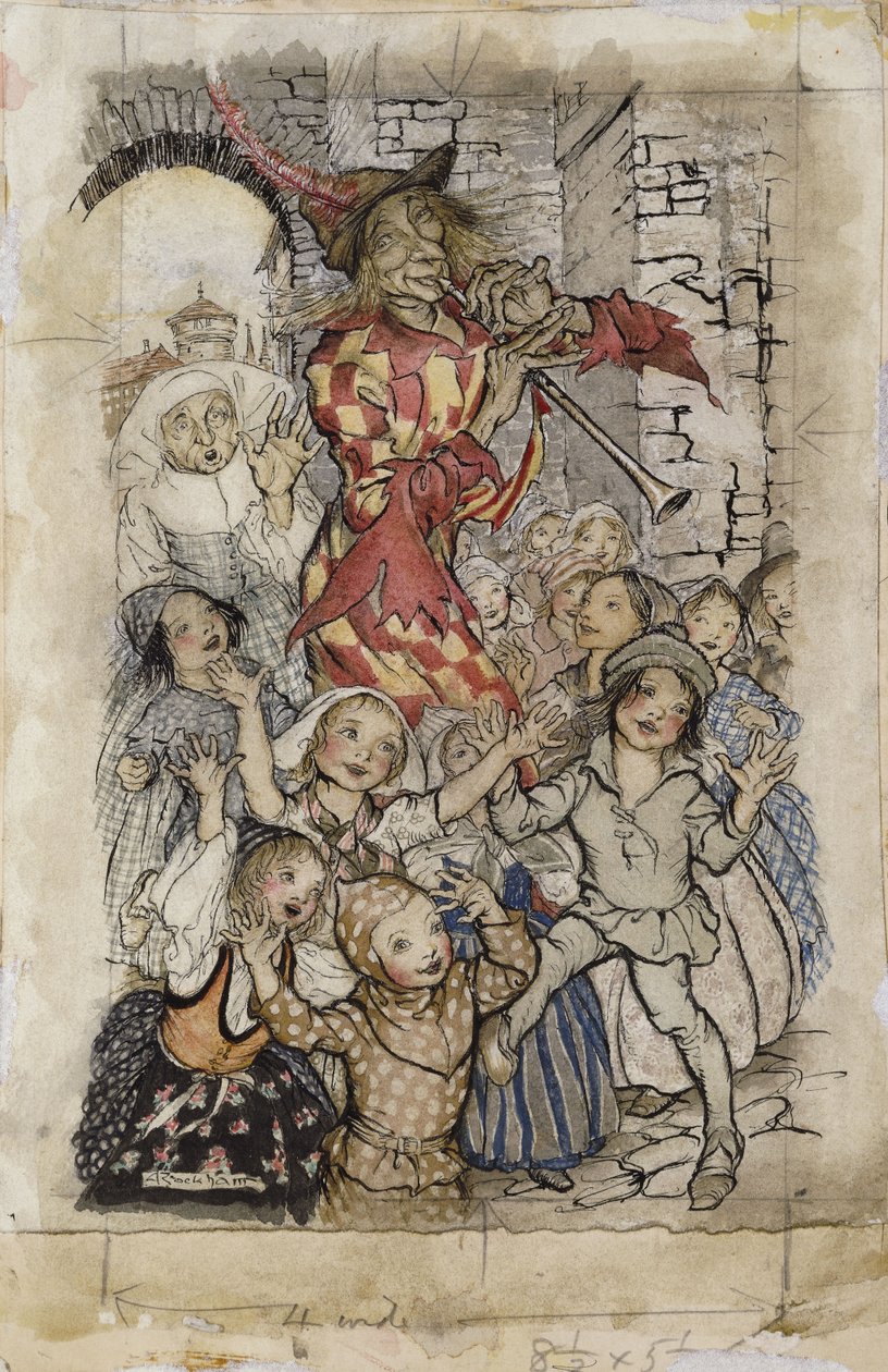 Pied Piper og børnene, af Arthur Rackham