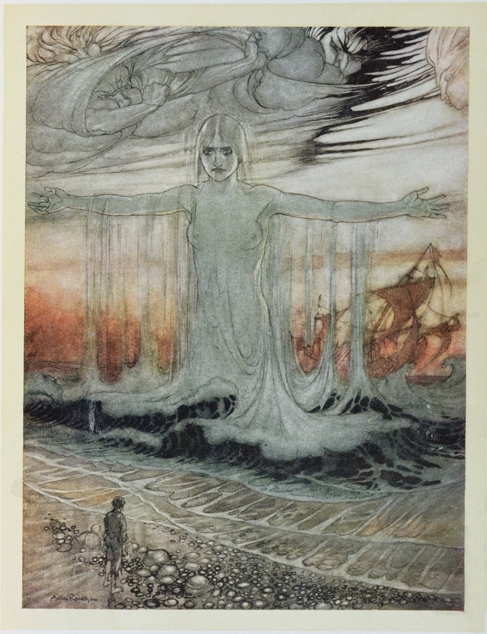 The Shipwrecked Man and the Sea, illustration fra 