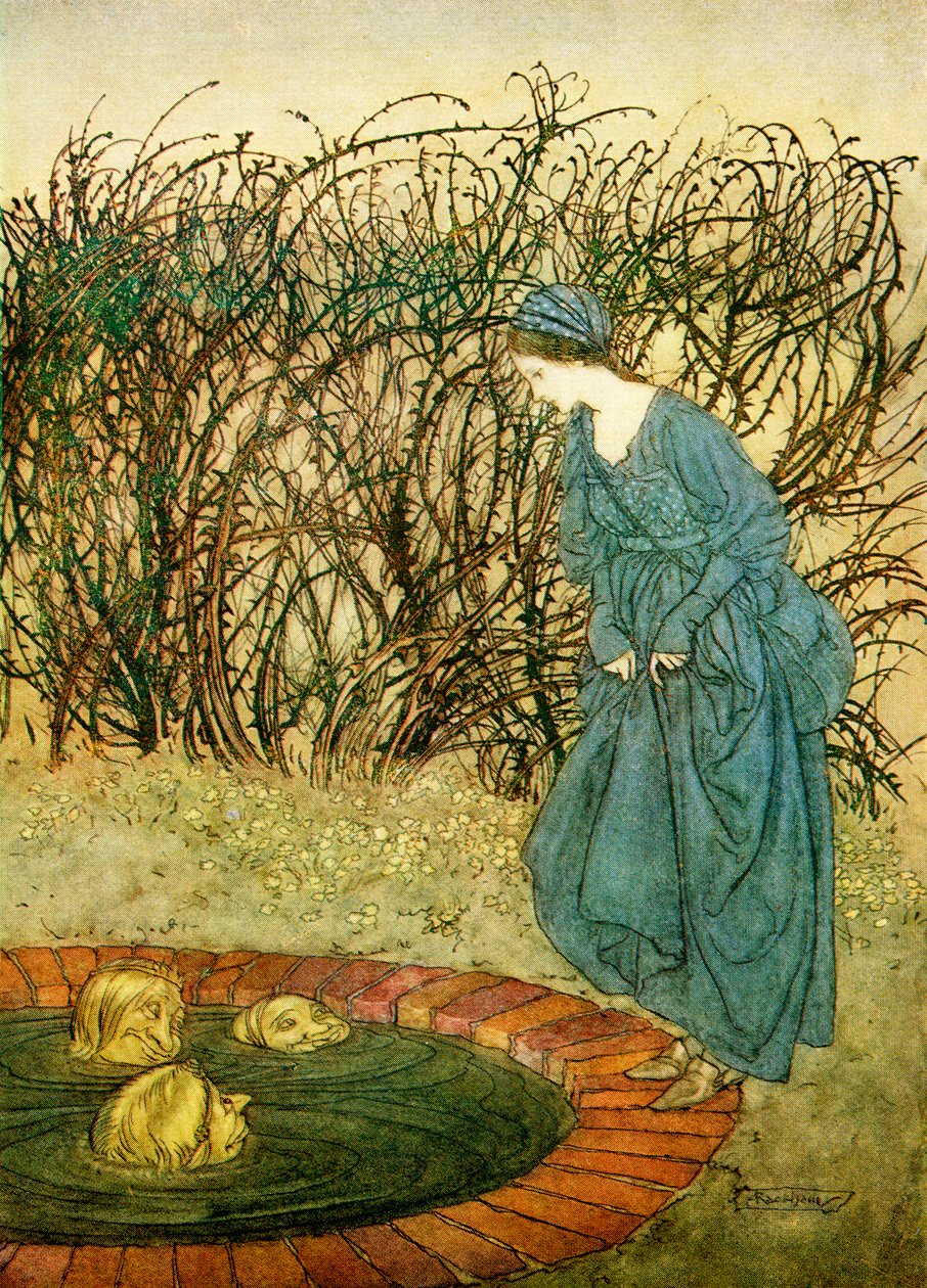 The Three Heads of the Well, fra engelske eventyr genfortalt af F.A. Steel, 1927 af Arthur Rackham