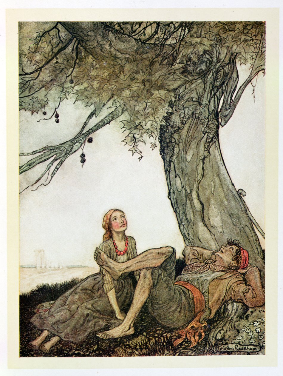 De rejsende og platantræet, illustration fra 