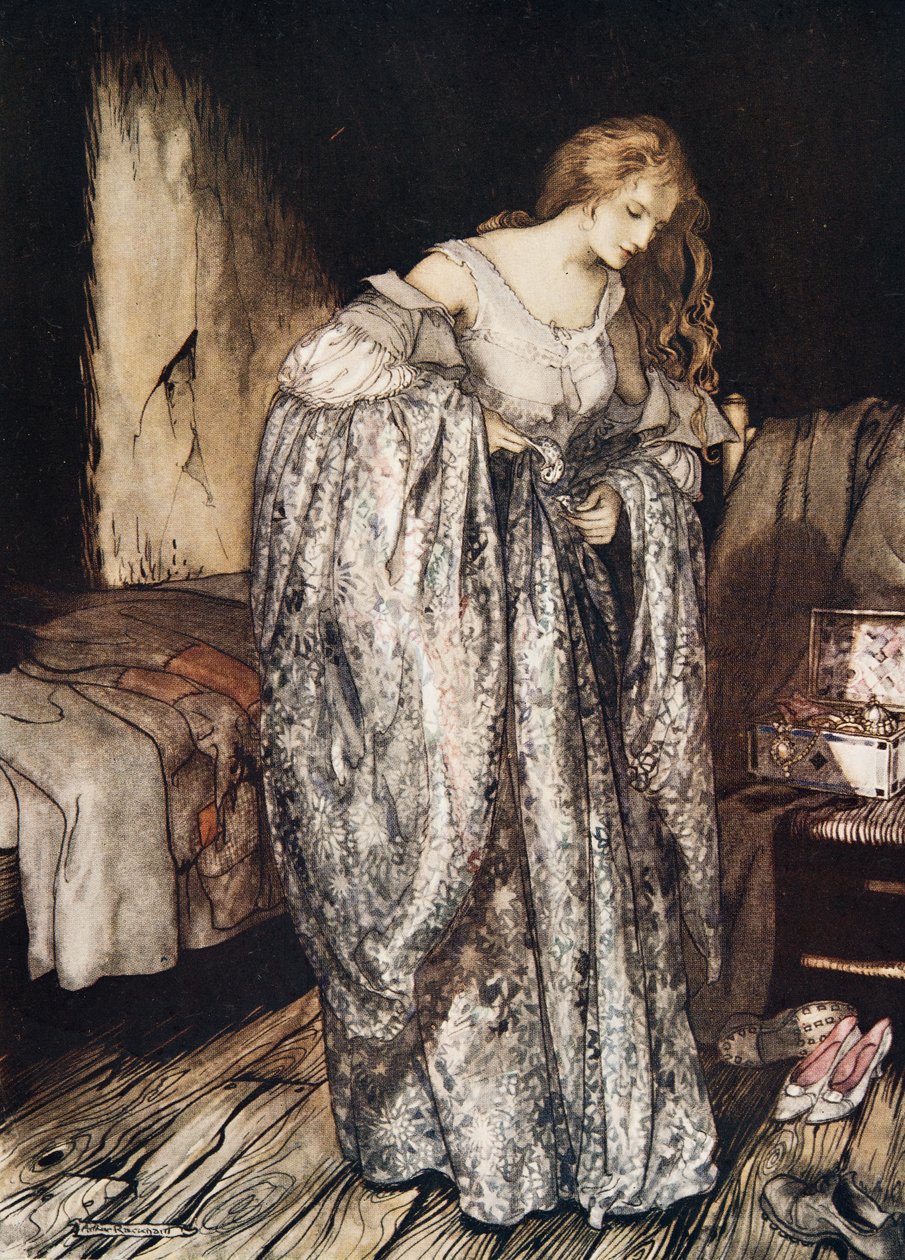 The True Sweetheart, fra Little Brother & Little Sister and Other Tales af brødrene Grimm, pub.1917 af Arthur Rackham